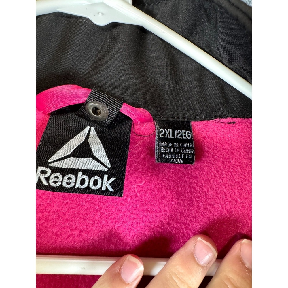 Reebok Softshell Jacket Womens 2XL Black Pink Fleece Lined Performance Full Zip - Picture 4 of 7
